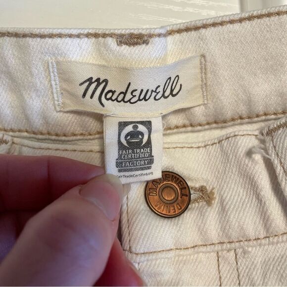 Madewell Tomboy Straight Leg Jeans in White Rainbow Stripe - Picture 7 of 7